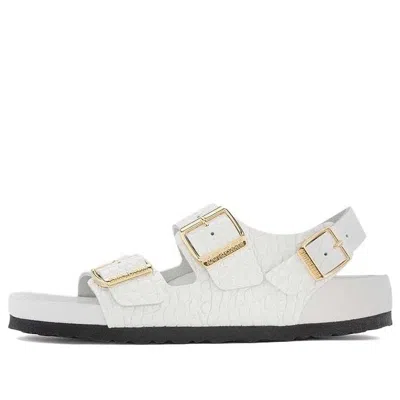 Birkenstock (wmns)  Milano Embossed Leather Narrow Fit Sandals 'emboss White' In White
