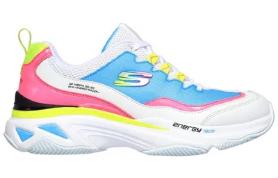 Skechers (wmns)  Energy Racer Low-top Running Shoes White/blue In Multi