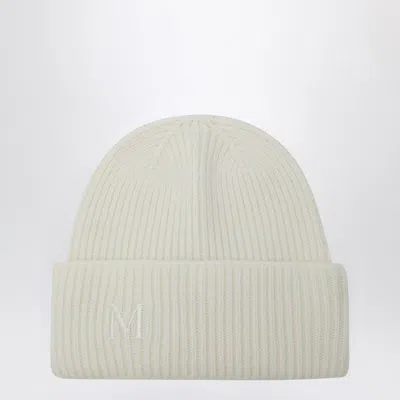 Max Mara Embroidered M Cashmere Beanie In White
