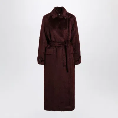 Max Mara Albata Double-breasted Wool-blend Coat In Burgundy