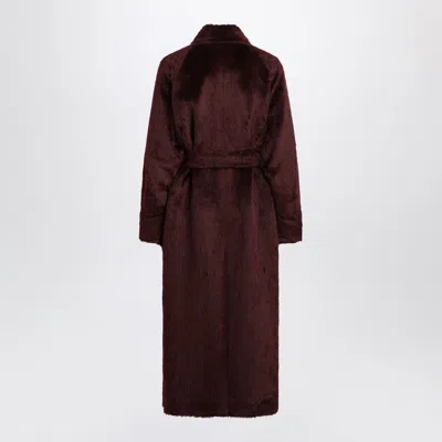 Max Mara Albata Double-breasted Wool-blend Coat In Burgundy