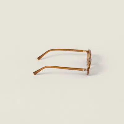Miu Miu 11zs Rectangular Sunglasses In Brown