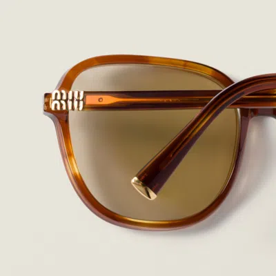 Miu Miu Miu Regard Sunglasses In Brown