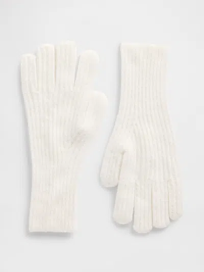 Gap Factory Cashsoft Recycled Ribbed Gloves In White