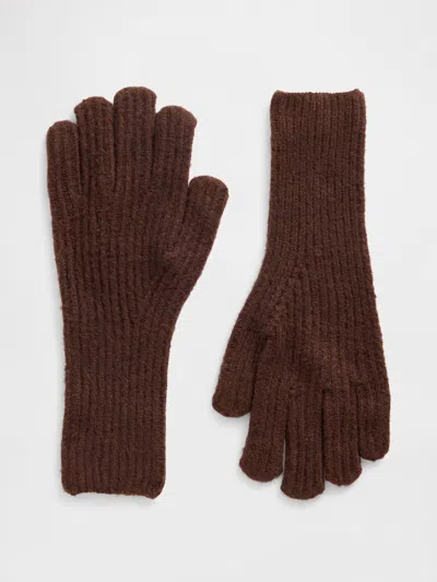 Gap Factory Cashsoft Recycled Ribbed Gloves In Brown