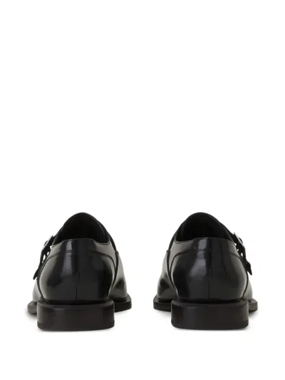 Lanvin Double-buckle Pointed Monk Shoes In Black