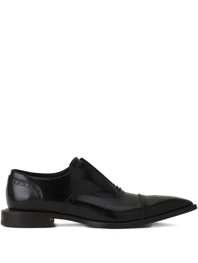 Lanvin Brogue Oxford Shoe In Shiny Leather In Black