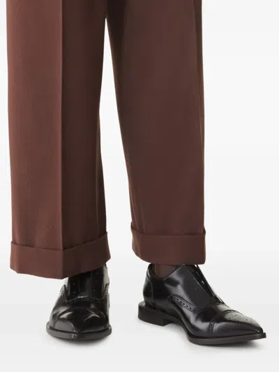 Lanvin Brogue Oxford Shoe In Shiny Leather In Black