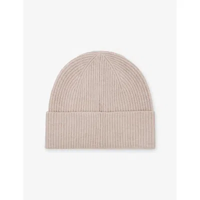 Reiss Mens Light Oatmeal Melange Chaise Merino-wool Bean In Gray