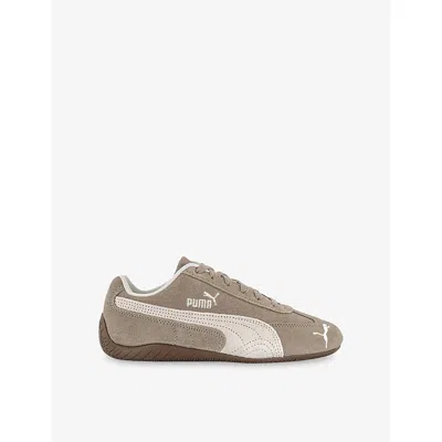 Puma Speedcat Elevated Beige Sneakers With Logo Print On The Side And Logo Lettering On The Side In Suede In Multi