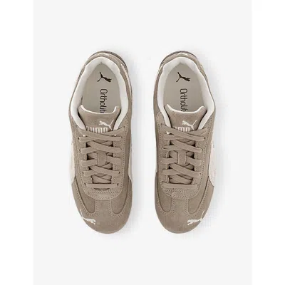 Puma Speedcat Elevated Beige Sneakers With Logo Print On The Side And Logo Lettering On The Side In Suede In Multi