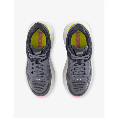 Deckers Hoka Womens Charcoal Grey Grey Skies Bondi 9 Mesh Low-top Trainers In Multi