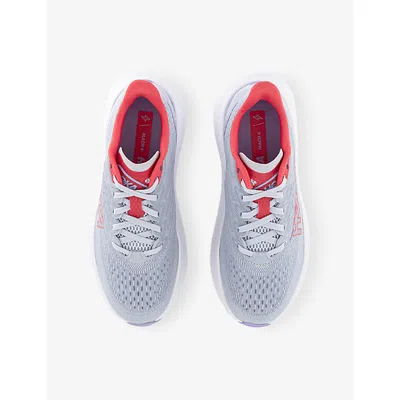 Deckers Hoka Womens Pale Dusk Gull F Mach 6 Woven Low-top Trainers In Gray