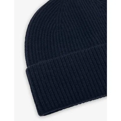 Reiss Mens Navy Chaise Merino-wool Bean In Blue