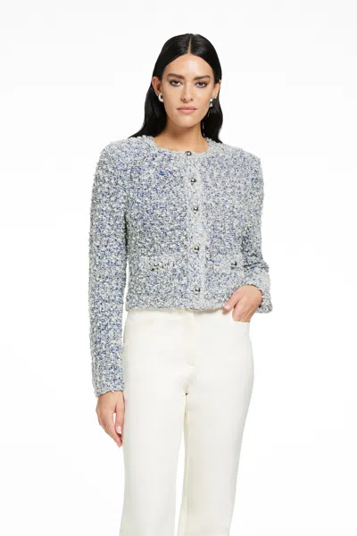 Toccin Emilia Crew Neck Jacket Cardi In Gray