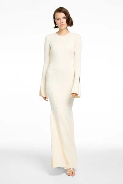 Toccin Francesca Flare Sleeve Maxi Dress In Neutral