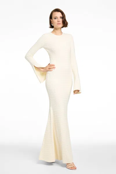 Toccin Francesca Flare Sleeve Maxi Dress In Neutral