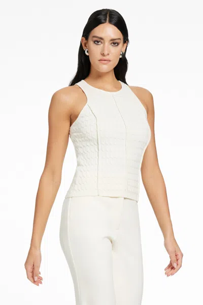 Toccin Joyce Seamed Cable-knit Tank Top In White