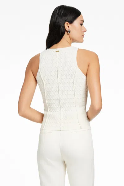 Toccin Joyce Seamed Cable-knit Tank Top In White