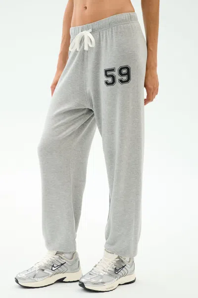 Splits59 Andie Oversized Fleece Varsity 59 Sweatpants Heather Grey In Animal Print