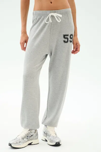 Splits59 Andie Oversized Fleece Varsity 59 Sweatpants Heather Grey In Animal Print