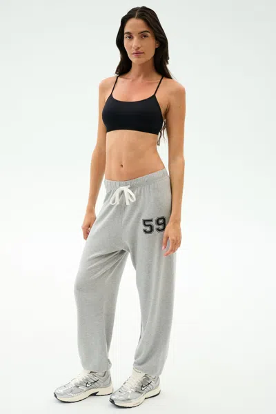 Splits59 Andie Oversized Fleece Varsity 59 Sweatpants Heather Grey In Animal Print
