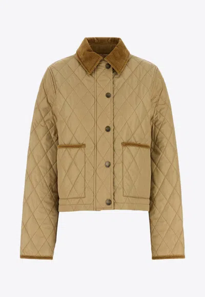Burberry Quilted Nylon Cropped Jacket In Multi