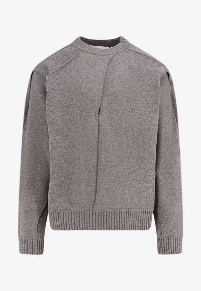 Axel Arigato Men Wool Blend Sweater With Overlapping Panels In Gray