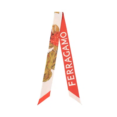 Pre-owned Ferragamo Wild Berry Print Silk Bandeau 'white' | Women's Size Onesize