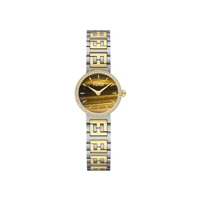 Pre-owned Fendi Forever  Diamond Watch 'two-tone' | Gold | Women's Size Onesize