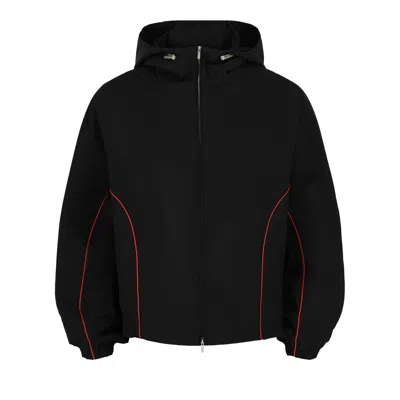 Pre-owned Ferragamo Contrast Piping Lightweight Jacket 'black' | Men's Size 50