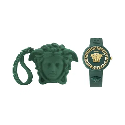 Pre-owned Versace Medusa Pop Silicone Watch 'green' | Women's Size Onesize