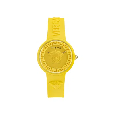 Pre-owned Versace Medusa Pop Silicone Watch 'yellow' | Women's Size Onesize