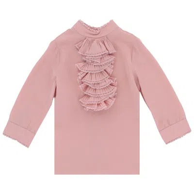 Pre-owned Gucci Ruffled Collard Blouse 'rose' | Pink | Kid's Size 5