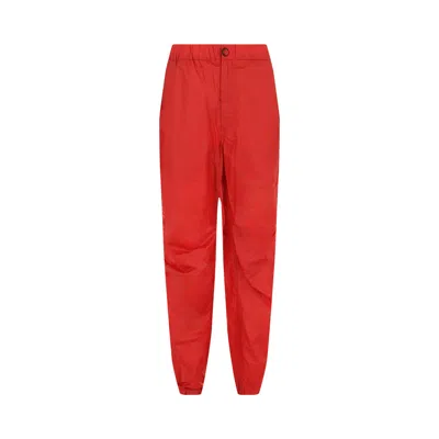 Pre-owned Ferragamo Coated Drawstring Straight Leg Pants 'red' | Men's Size 50