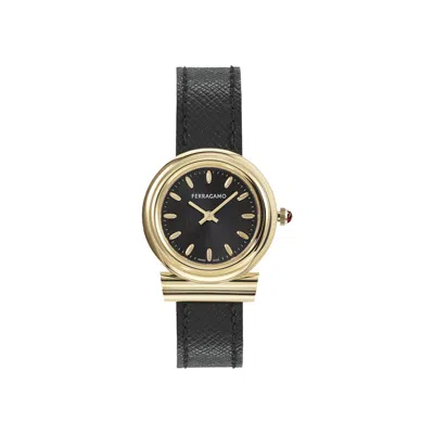Pre-owned Ferragamo Gancini Leather Watch 'gold' | Women's Size Onesize