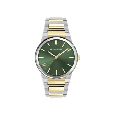 Pre-owned Ferragamo Infinity Sapphire Bracelet Watch 'two-tone' | Gold | Men's Size Onesize