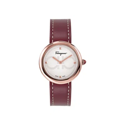 Pre-owned Ferragamo Chic Leather Watch 'rose Gold' | Women's Size Onesize