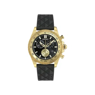 Pre-owned Versace Chrono X Leather Watch 'gold' | Men's Size Onesize