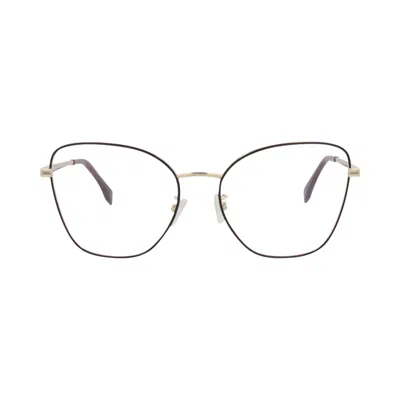 Pre-owned Fendi Cat Eye Frame Metal Optical Frames 'gold/transparent' | Women's Size Onesize