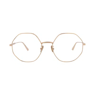 Pre-owned Dior Round Frame Metal Optical Frames 'gold/transparent' | Women's Size Onesize