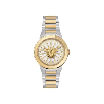 Pre-owned Versace Medusa Infinite Diamond Watch 'two-tone' | Gold | Women's Size Onesize