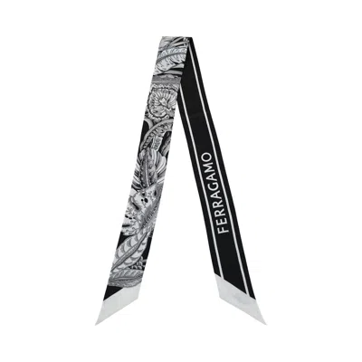 Pre-owned Ferragamo Togo Print Silk Bandeau 'black' | Women's Size Onesize