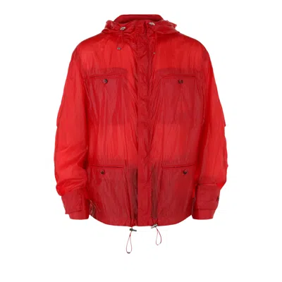 Pre-owned Ferragamo Hooded Windbreaker Jacket 'red' | Men's Size 52