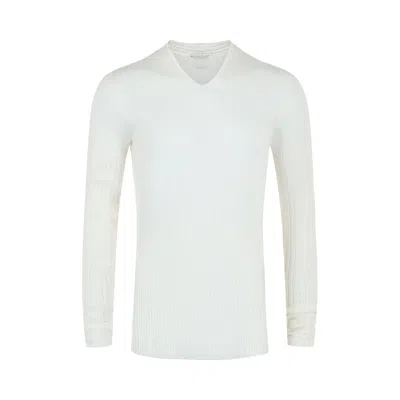 Pre-owned Ferragamo V Neck Knit Sweater 'white' | Men's Size Xxl