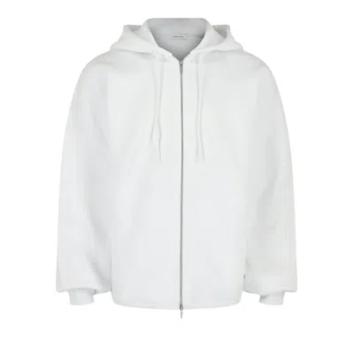 Pre-owned Ferragamo Heavyweight Fleece Zip Up Hoodie 'white' | Men's Size M
