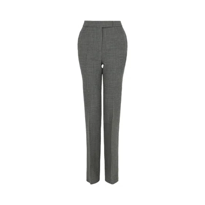 Pre-owned Ferragamo Wool Houndstooth Trousers 'grey' | Women's Size 40 In Gray