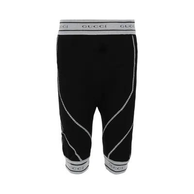 Pre-owned Gucci Jacquard Tubular Jersey Shorts 'black' | Men's Size S