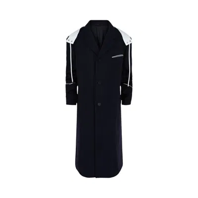 Pre-owned Ferragamo Single Breasted Hooded Coat 'blue' | Men's Size 56