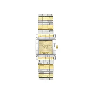 Pre-owned Versace Mosaic Bracelet Watch 'two-tone' | Gold | Women's Size Onesize
